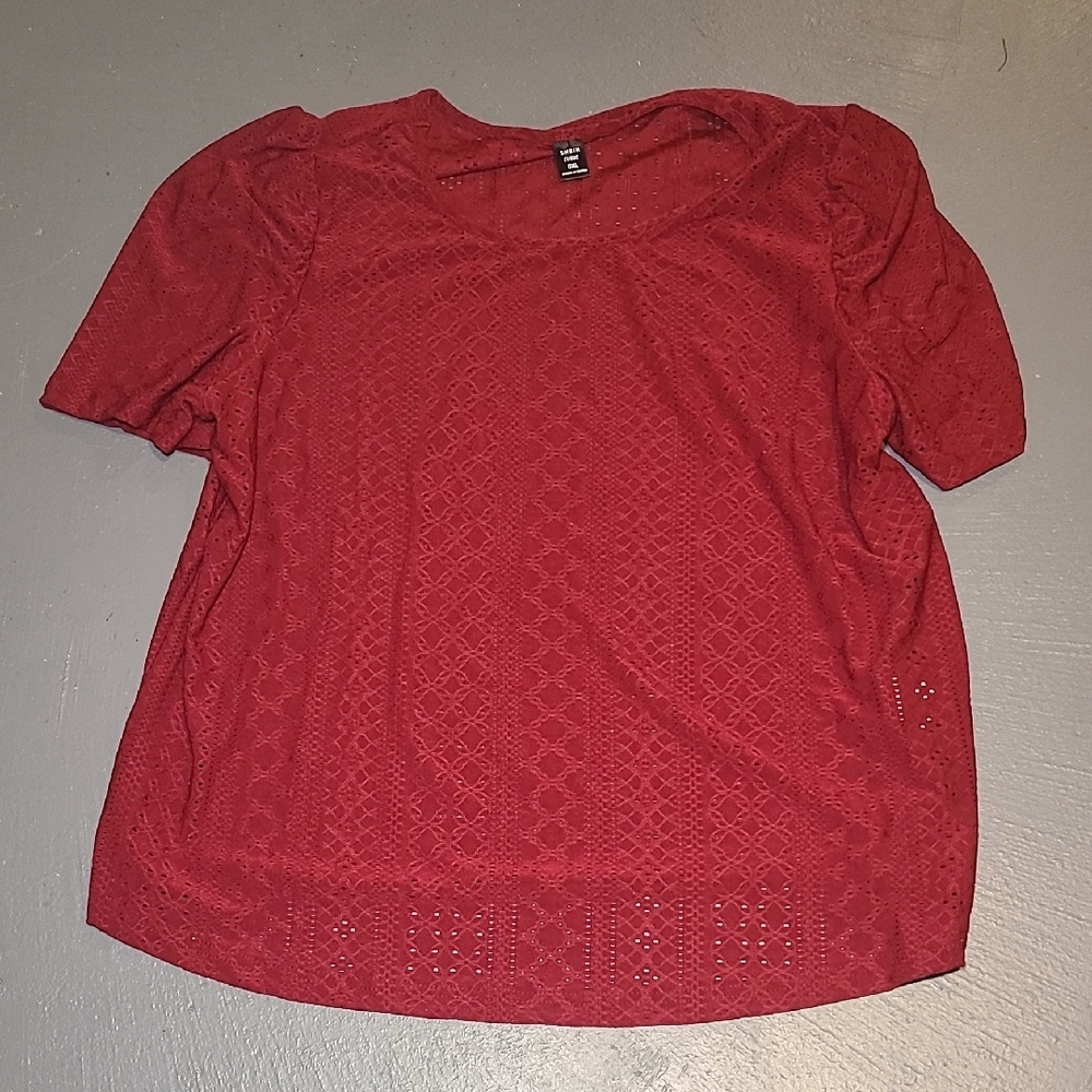 Chic Red Lace Women's Blouse